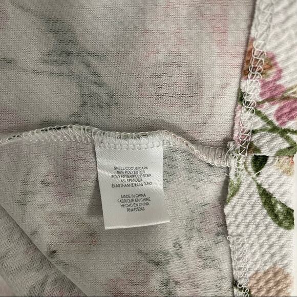 BOBEAU Large White Floral Statement Ruffle Bell Sleeves Pink & White Size Large - Picture 7 of 11